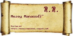 Mezey Manassé névjegykártya
